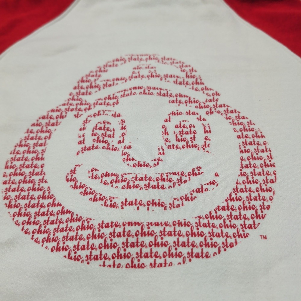 Columbia Ohio State Zip Up Hoodie Womens S Red Cream Brutus Raglan Embroidered - Picture 7 of 9